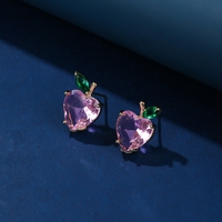 PINK APPLE ROSE GOLD PLATED EARRINGS