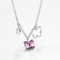 Сребърно колие Пеперуда Swarovski Crystals | колекция Delicate Silver | 2700000027554
