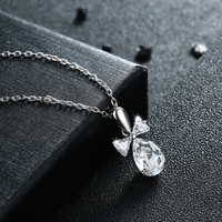 Сребърно колие кристална капка Swarovski Crystals | колекция Delicate Silver