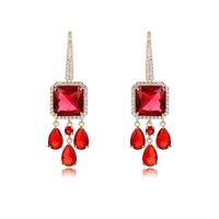 Обеци жълто позлатяване 18К с кристали Swarovski 2000000081748
