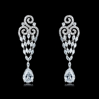 Обеци бяло позлатяване 2000000086675 | Колекция Luxury Secret