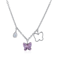 Сребърно колие Пеперуда Swarovski Crystals | колекция Delicate Silver | 2700000027554