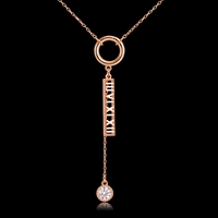 Колие розово позлатяване римски числа | Колекция Rose Gold