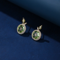 LIME YELLOW GOLD PLATED EARRINGS