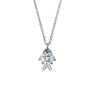 Сребърно колие риба Swarovski Crystals | колекция Delicate Silver