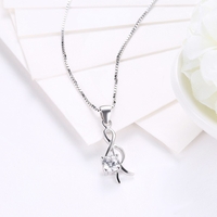 Сребърно колие Ключ Сол Swarovski Crystals | колекция Delicate Silver