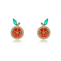 GRAPEFRUIT YELLOW GOLD PLATED EARRINGS