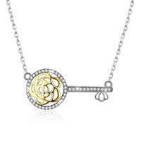 Сребърно колие Ключ Swarovski Crystals | колекция Delicate Silver