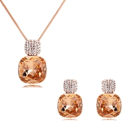 Комплект розово позлатяване пеперуди меден кристал | Колекция Rose Gold