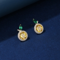 LEMON YELLOW GOLD PLATED EARRINGS