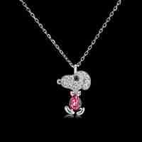 Сребърно колие Куче Swarovski Crystals | колекция Delicate Silver