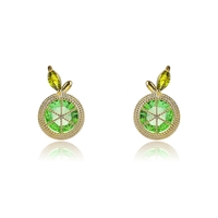 LIME YELLOW GOLD PLATED EARRINGS