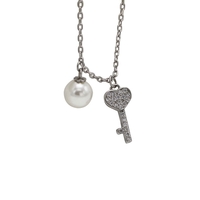 Сребърно колие Ключ Swarovski Crystals 2700000027943 | колекция Delicate Silver