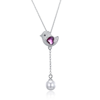 Сребърно колие Птичка Swarovski Crystals | колекция Delicate Silver