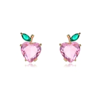 PINK APPLE ROSE GOLD PLATED EARRINGS