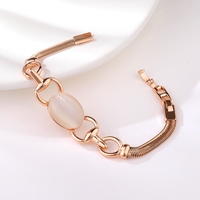 BRACELET ROSE GOLD PLATING CAT'S EYE