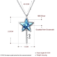 Сребърно колие звезда син Swarovski Crystals | колекция Delicate Silver
