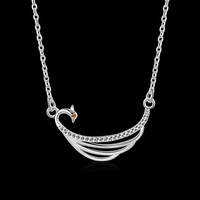 Сребърно колие Лебед Swarovski Crystals | колекция Delicate Silver | 2700000027325