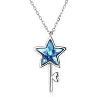 Сребърно колие звезда син Swarovski Crystals | колекция Delicate Silver