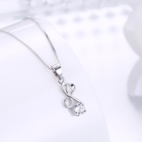 Сребърно колие панделка Swarovski Crystals | колекция Delicate Silver