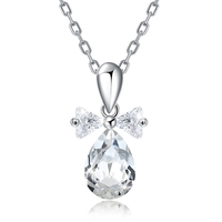 Сребърно колие кристална капка Swarovski Crystals | колекция Delicate Silver