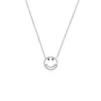 Сребърно колие Смайли с кристали кубичен циркон | колекция Delicate Silver