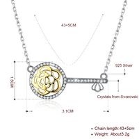 Сребърно колие Ключ Swarovski Crystals | колекция Delicate Silver