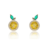 LEMON YELLOW GOLD PLATED EARRINGS