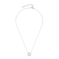 Сребърно колие Смайли с кристали кубичен циркон | колекция Delicate Silver