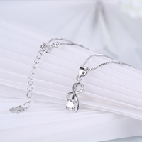 Сребърно колие панделка Swarovski Crystals | колекция Delicate Silver