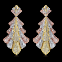 Обеци трицветно позлатяване с кристали Swarovski 2000000001463