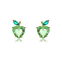 GREEN APPLE ROSE GOLD PLATED EARRINGS