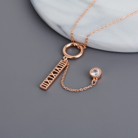 Колие розово позлатяване римски числа | Колекция Rose Gold