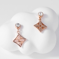 Обеци розово позлатяване цветчета 2000004021498 | Колекция Rose Gold