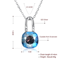 Сребърно колие син Катинар Swarovski Crystals | колекция Delicate Silver