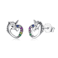 Сребърни обеци Еднорог | колекция Delicate Silver