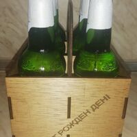 ДЪРВЕНА КАСА ЗА 6бр. БУТИЛКИ(КЕНОВЕ) БИРА-РЪЧНО ИЗРАБОТЕНА