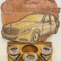Тематичен мини бар за бутилка алкохол- Мерцедес S-class
