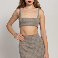 ALLA CHECKED CROP TOP