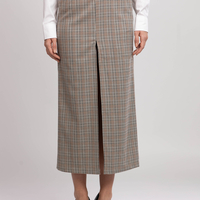 AYLA CHECKED MIDI SKIRT