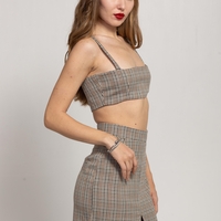 ALLA CHECKED CROP TOP
