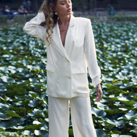 WHITE PEARL SATIN BLAZER