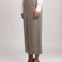 AYLA CHECKED MIDI SKIRT
