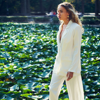 WHITE PEARL SATIN BLAZER