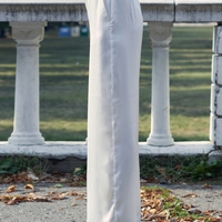 WHITE PEARL SATIN TROUSERS