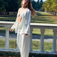 WHITE PEARL SATIN BLAZER