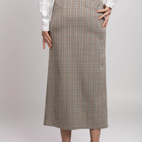 AYLA CHECKED MIDI SKIRT