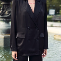 BLACK PEARL SATIN BLAZER