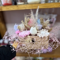 Аранжиран букет от ароматни свещи – „Бохо пастел“ (Ръчна изработка в кутия-чанта)