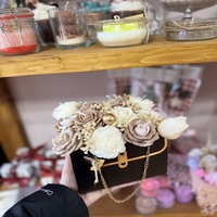 Ръчно изработен аранжиран букет от ароматни свещи – „Черна елегантност“ (Крем и Какао)